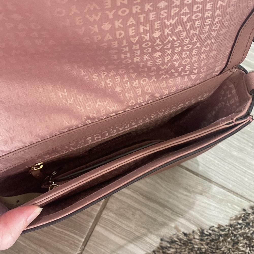 Kate Spade Laurel Way Large Carsen crossbody bag & Bitsy wallet Dusty Peony NWT - Picture 9 of 14